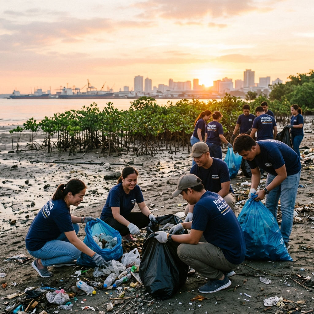 Coastal cleanup volunteers