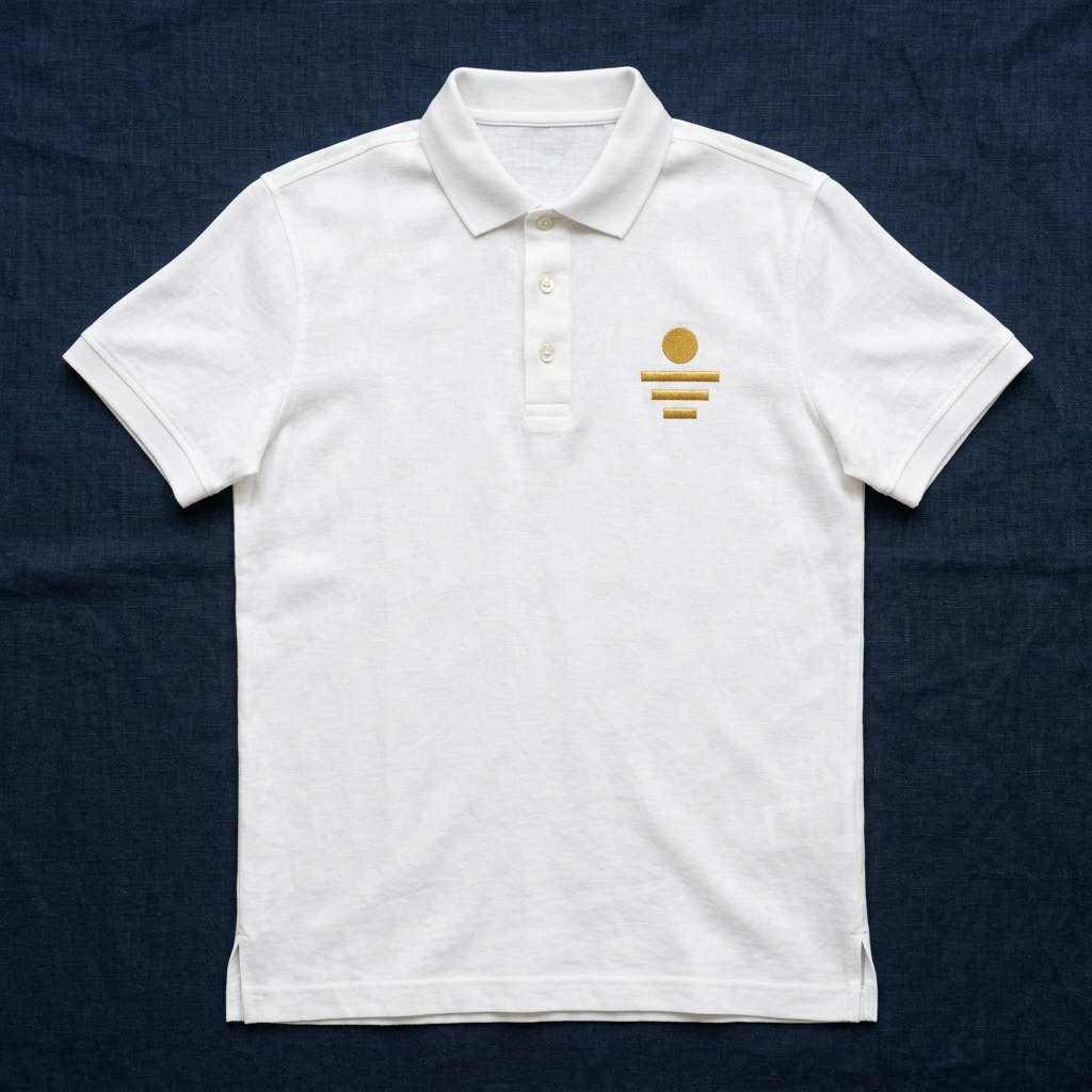 Manila Horizon Linen Polo in White