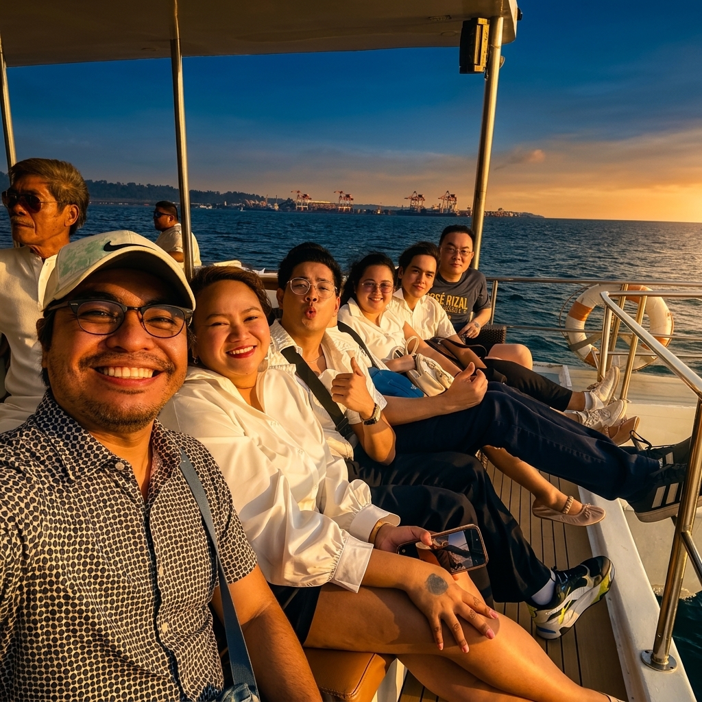 Manila Horizon team members at sunset