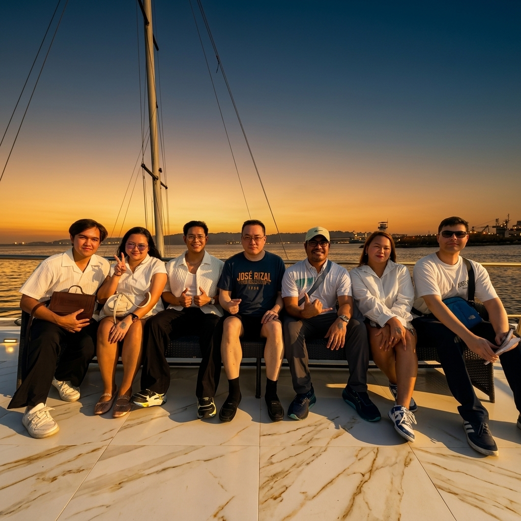 Team portrait at sunset